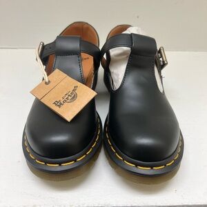 Dr. Martens Black Dress Shoes with Ankle Strap and Chunky Sole